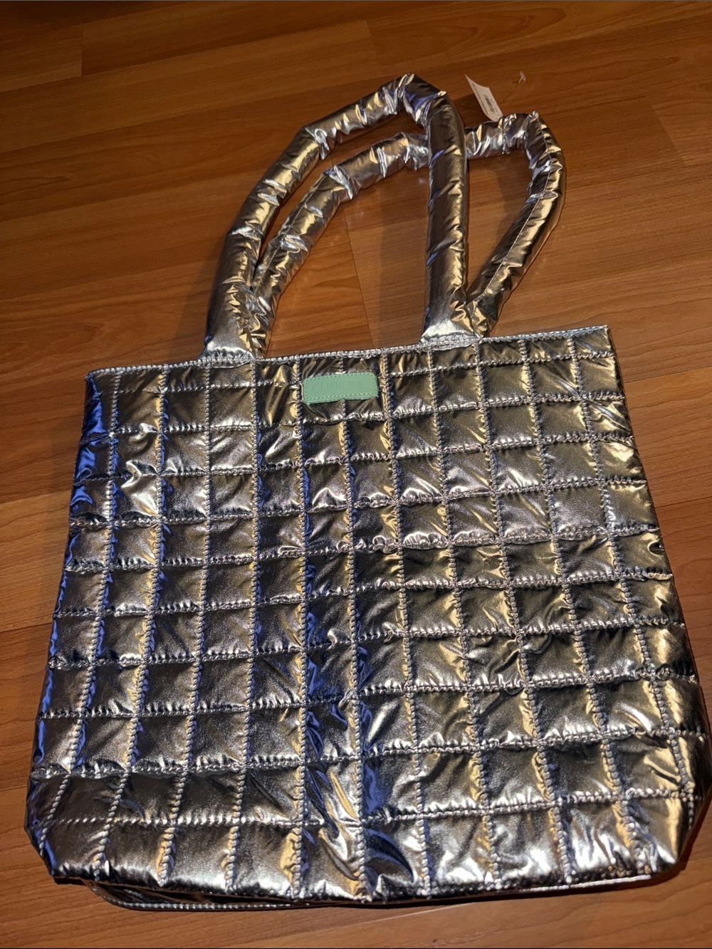 Clinique Metallic Quilted Tote - Silver